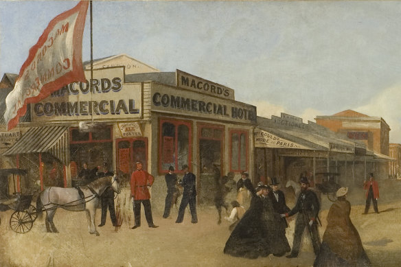 Detail of W.E.D. Stuart’s Pall Mall from Bull Street, c.1860.