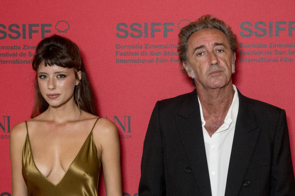 Paolo Sorrentino with Parthenope star Celeste Dalla Porta at this year’s San Sebastian Film Festival. 