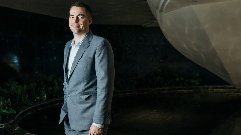 Roger Ver poses for a photograph at the Shape the Future: Blockchain Global Summit in Hong Kong, China, on Sept. 20, 2017.