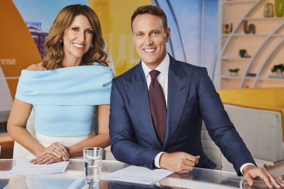 Natalie Barr with her Sunrise co-host Matt Shirvington. Barr has become one of the great survivors of breakfast TV.