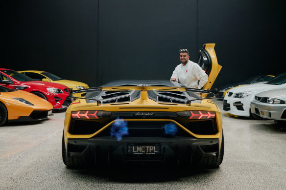 Adrian ‘Lambo Guy’ Portelli and one of his much-loved cars.