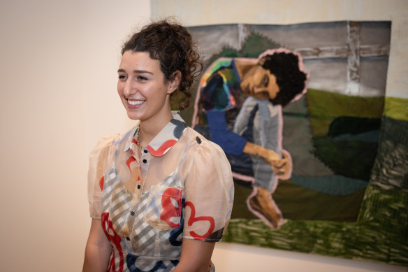 Julia Gutman wins the 2023 Archibald Prize with her work Head in the sky, feet on the ground.