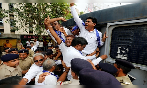 BSP workers protest against Amit Shah’s remarks on Ambedkar, demand resignation