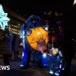 Spellow Library lights up in parade to mark relaunch