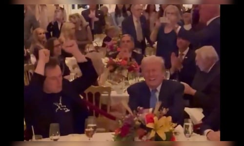 Elon Musk, Donald Trump, Sylvester Stallone rock out to ‘YMCA’ at Mar-a-Lago Thanksgiving bash | WATCH