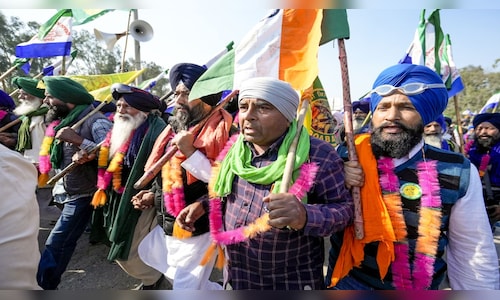 IN PICS: Farmers pause foot march to Delhi at Shambhu border as police fire tear gas shells