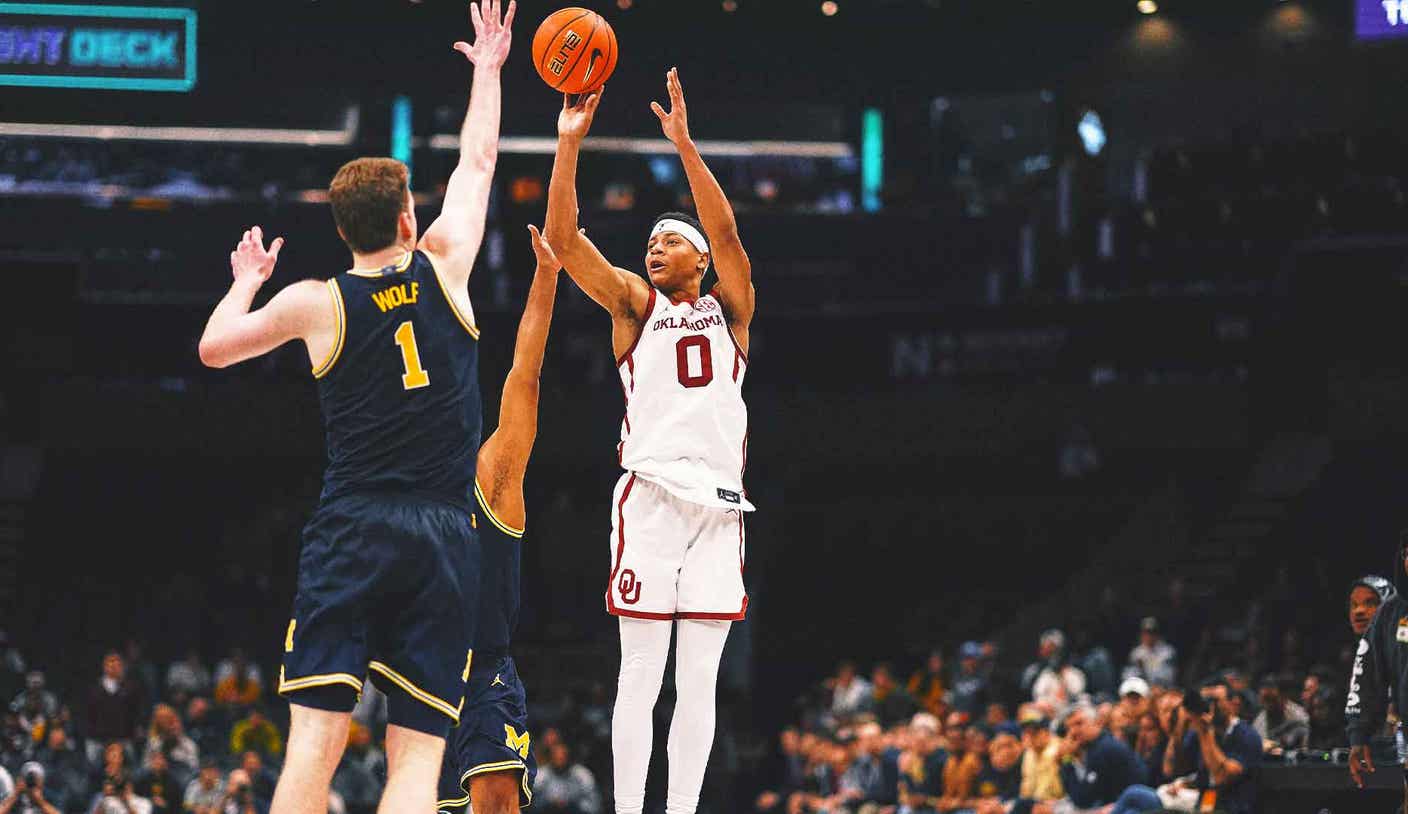 No. 14 Oklahoma edges No. 24 Michigan 87-86 thanks to late 4-point play