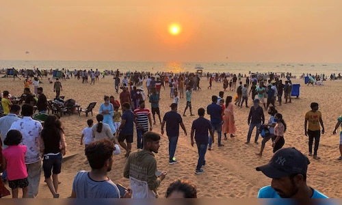 Goa’s beaches are packed as tourists arrive for New Year’s Eve parties