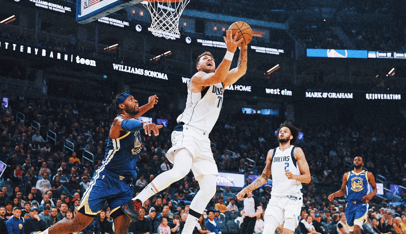 Luka Dončić has triple-double with season-best 45 points in Mavs’ 143-133 win over Warriors