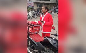 Delivery Man Made To Remove Santa Outfit