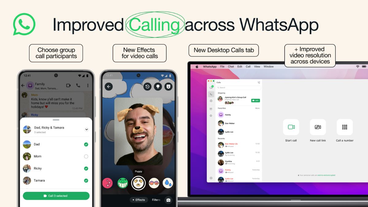 WhatsApp Rolls Out New Effects for Video Calls, Group Calling Improvements