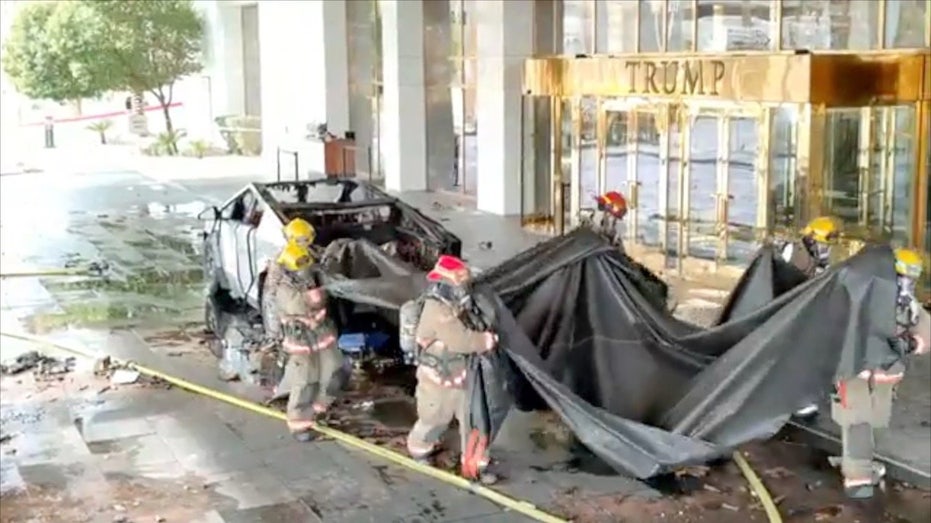 A Tesla Cybertruck exploded in flames outside the Trump International Hotel Las Vegas