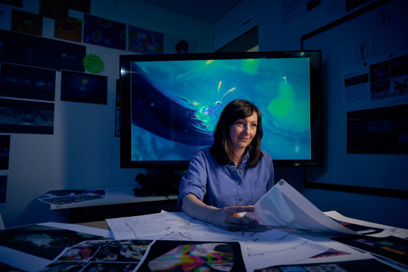 Melbourne Museum exhibitions producer Jillian Clark preparing for the museum’s Antopia experience. 