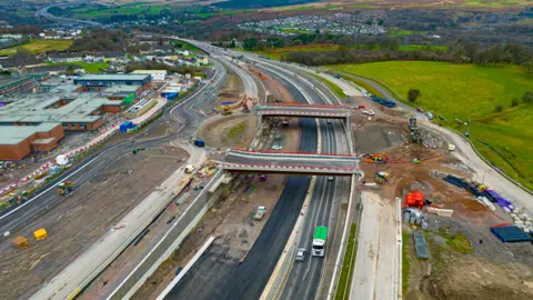 FCC Construcción The new junction near to a school and hospital in Merthyr