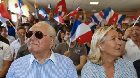 Getty Images Jean-Marie Le Pen (left) and Marine le Pen (right) in 2014