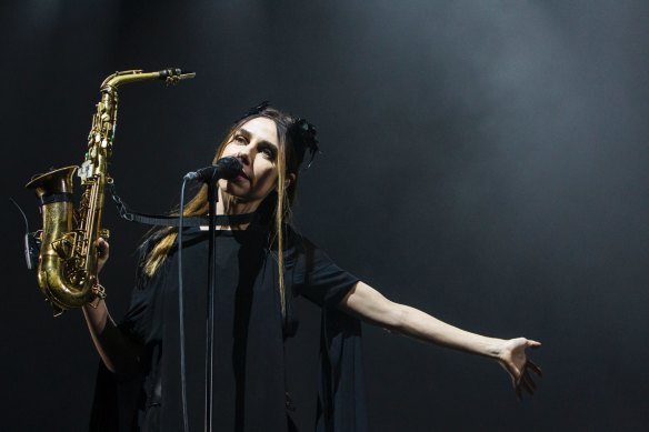 PJ Harvey performing in Sydney in 2017.