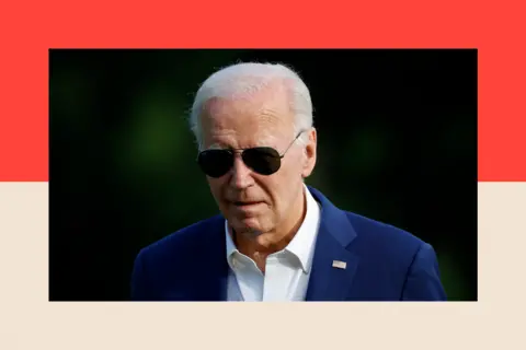 Getty Images Close up of President Joe Biden in sunglasses