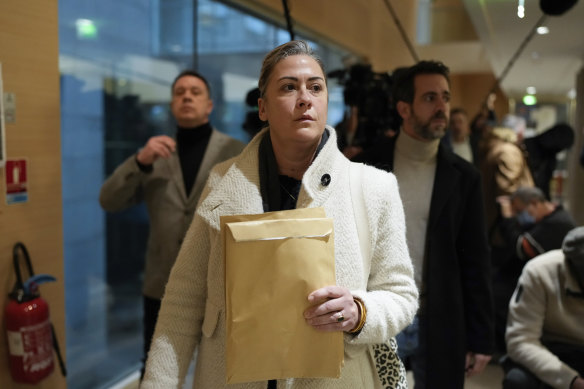 Caroline Darian, the daughter of Gisèle Pelicot, at the Avignon courthouse, in southern France, in December.