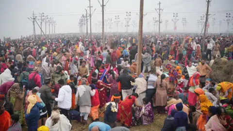 Ankit Srinivas Thousands of pilgrims gathered at the banks of the river