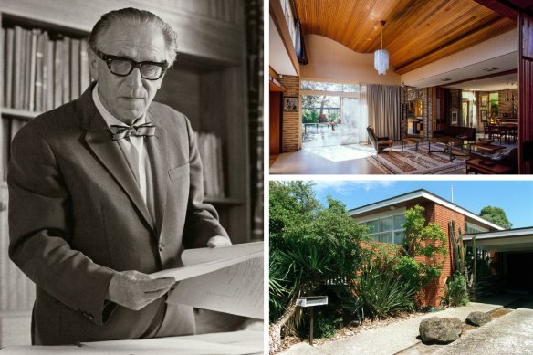 Ernest Fooks; the living room of his own house in North Caulfield; another Fooks design in the same suburb. 