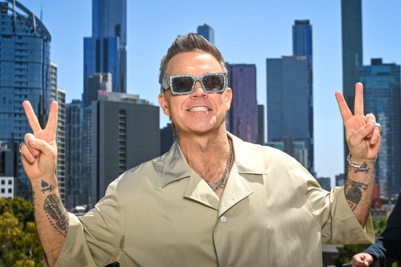 Williams staged a free concert in Melbourne to promote his new biopic, which was largely filmed in the Australian city.