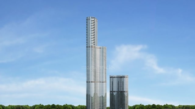 World View | Height: 277.6 meters | Floor: 73 | Completed by the Lodha Group in 2020, World View is located in Lower Parel, Mumbai. The tower is next to its taller neighbour, World One, and offers residents unparalleled luxury and high-rise living. It boasts several amenities like an Olympic-sized pool, an exclusive spa, a fitness centre and sports courts.