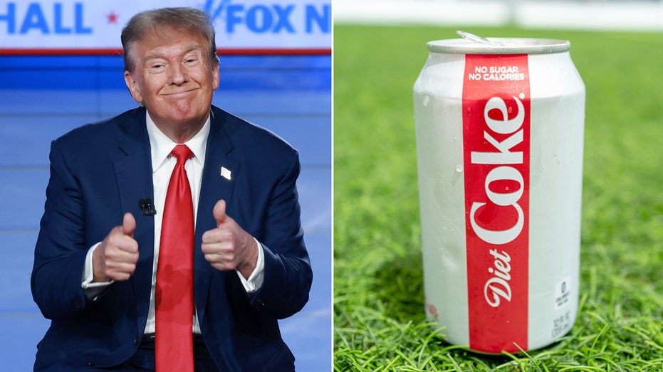 Left: Donald Trump; Right: Can of Diet Coke