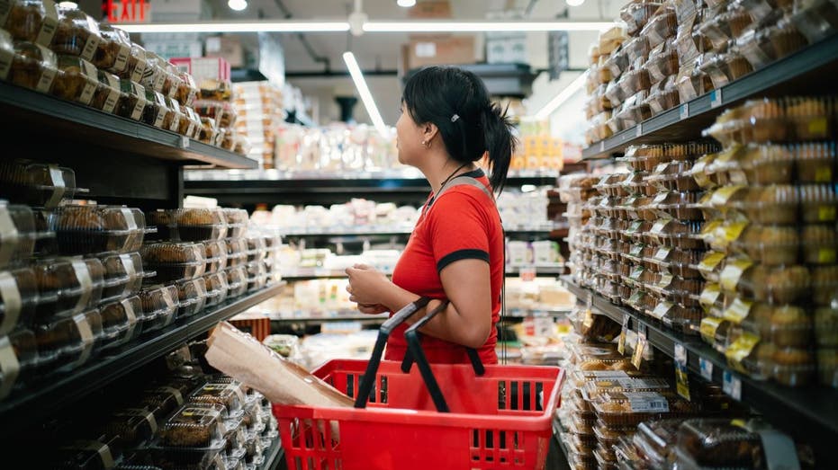 Woman shopping for groceries