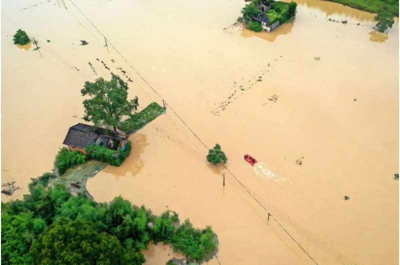 In July, heavy rains caused by Typhoon Gaemi flooded villages in central China's Hunan province