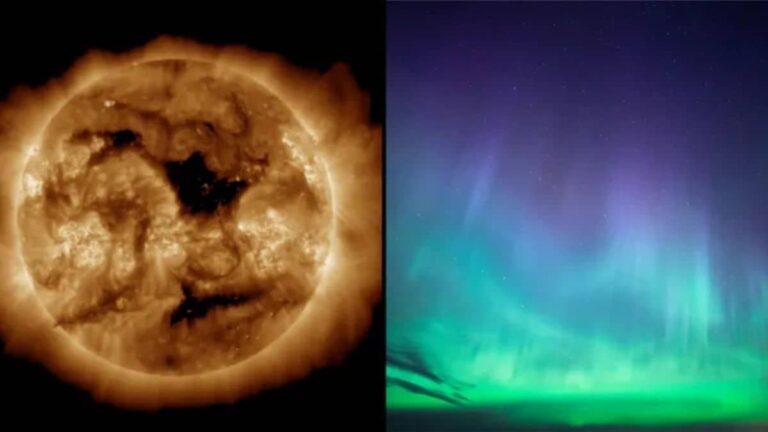 Solar Wind from Sun’s Large Coronal Hole Could Create Auroras This Weekend