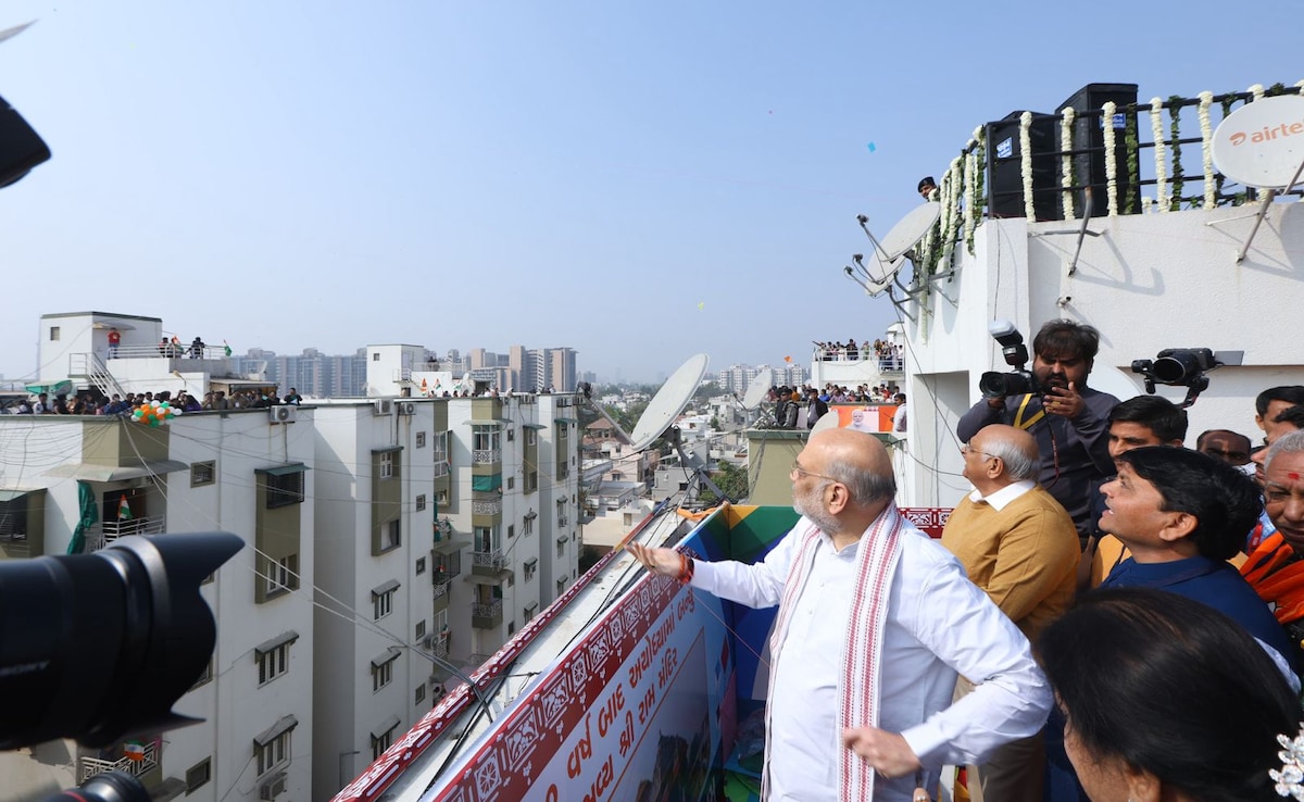 Amit Shah Flies Kite During Makar Sankranti Celebrations In Ahmedabad