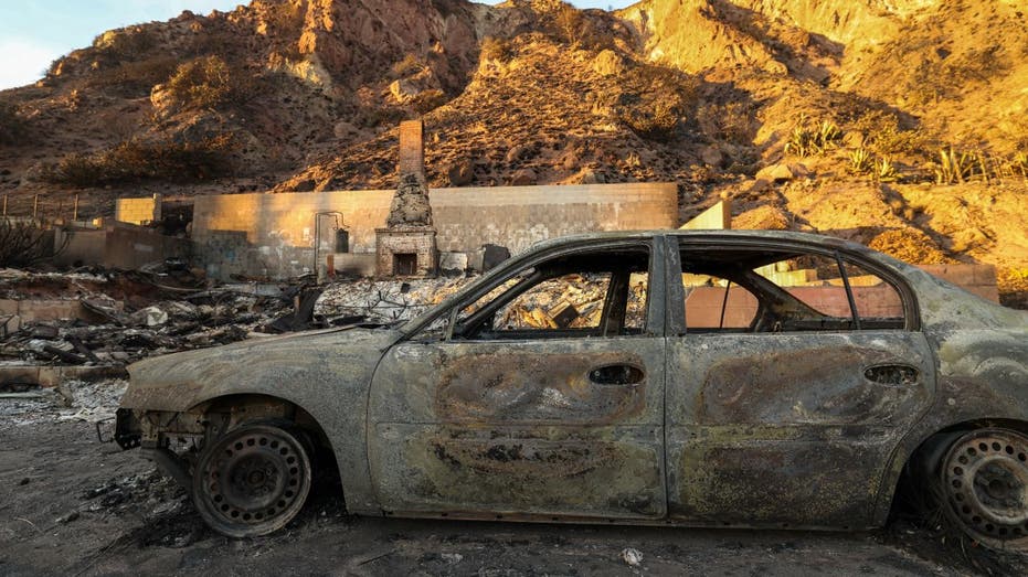 car scorched in california fire