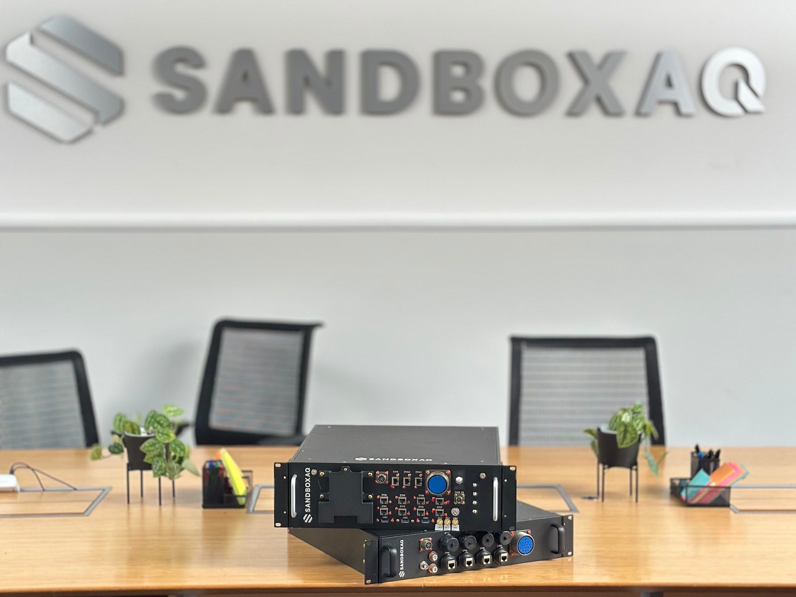 SandboxAQ hardware on a desk.