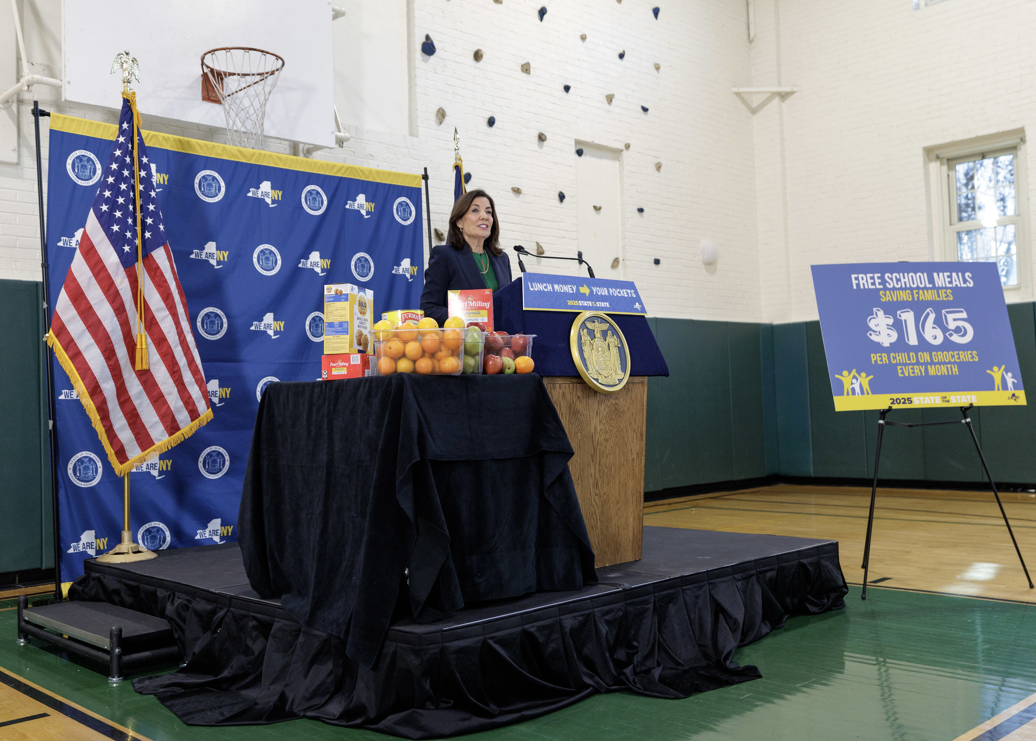 Gov. Kathy Hochul announced free meals for K-12 students in the state.