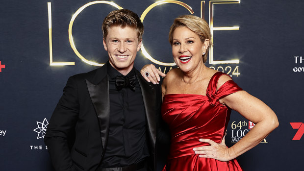 Robert Irwin and Julia Morris at the Logie Awards in August.