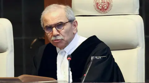 Reuters Nawaf Salam, president of the International Court of Justice (ICJ), attends a hearing in The Hague, the Netherlands (16 May 2024) 