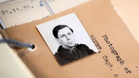 PA Media A photo of Anthony Blunt inside one of the many files MI5 has made available to the National Archives in Kew, west London.