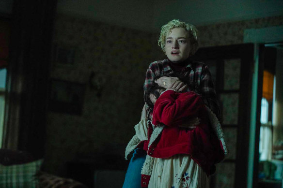 Julia Garner and Matilda Firth star in <i>Wolf Man</i>.