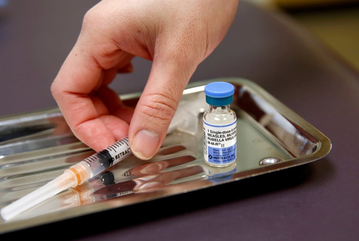 A vial of the measles, mumps, and rubella virus (MMR) vaccine is pictured at the International Community Health Services clinic in Seattle, Washington, U.S., March 20, 2019.  