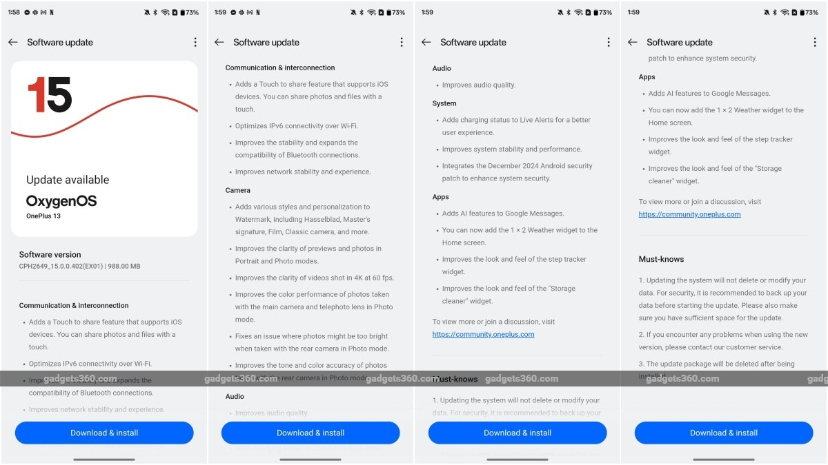 oneplus 13 software update post launch gadgets 360 OnePlus13  OnePlus