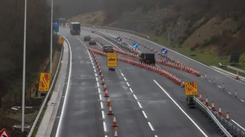 Getty Images Roadworks on the Heads of the Valleys road