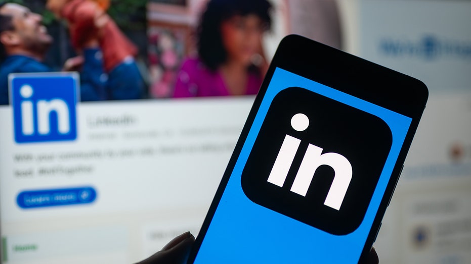 LinkedIn logo on smartphone