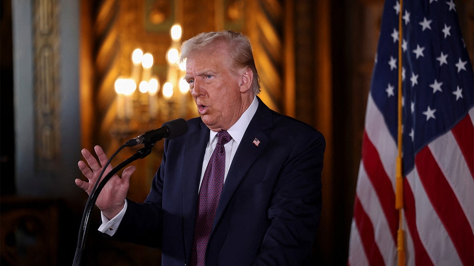 U.S. President-elect Donald Trump makes remarks at Mar-a-Lago in Palm Beach