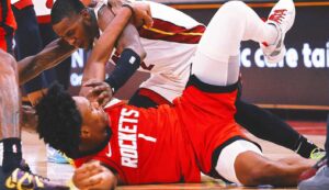 Amen Thompson, Terry Rozier suspended for roles in Rockets-Heat brawl