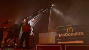 Los Angeles fires: Video shows McDonald’s restaurant engulfed in flames