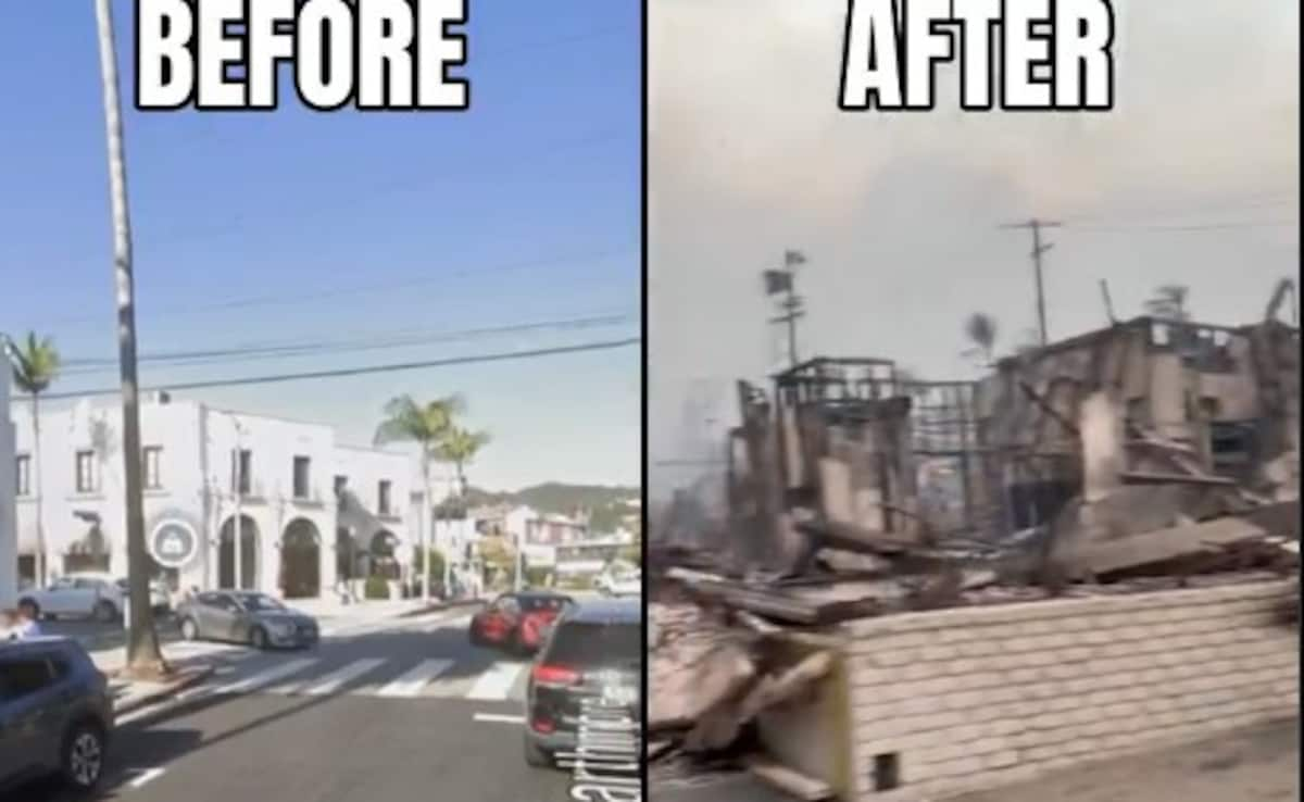 Video Shows Before And After Wildfire Burnt Down Iconic Building In US