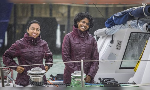 Two women officers set sail aboard INSV Tarini on Drake Passage leg of global expedition