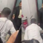 Drunk Man Pinned Down By Ticket Checker, Train Attendant Flogs Him